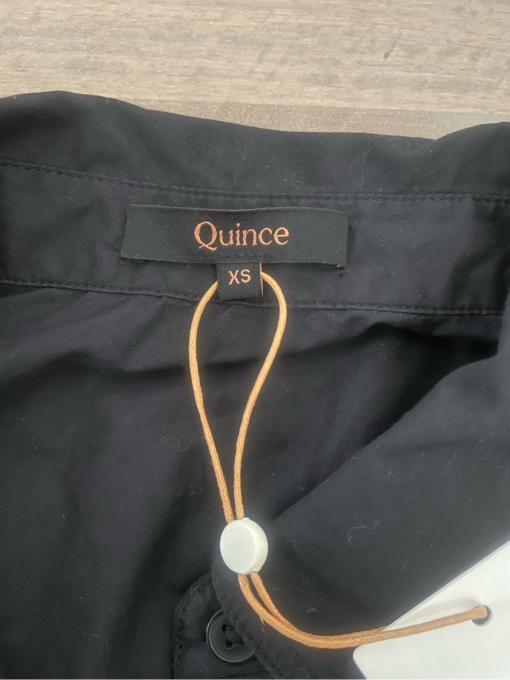 Quince Black Ruffle-Sleeve Button-Down Dress with Flounce Hem - Picture 3 of 3